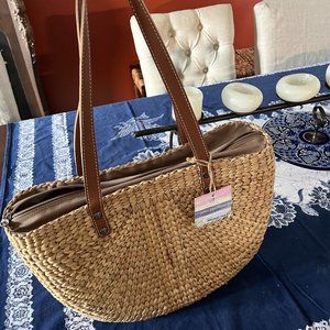 Sea and Grass raffia shoulder bag